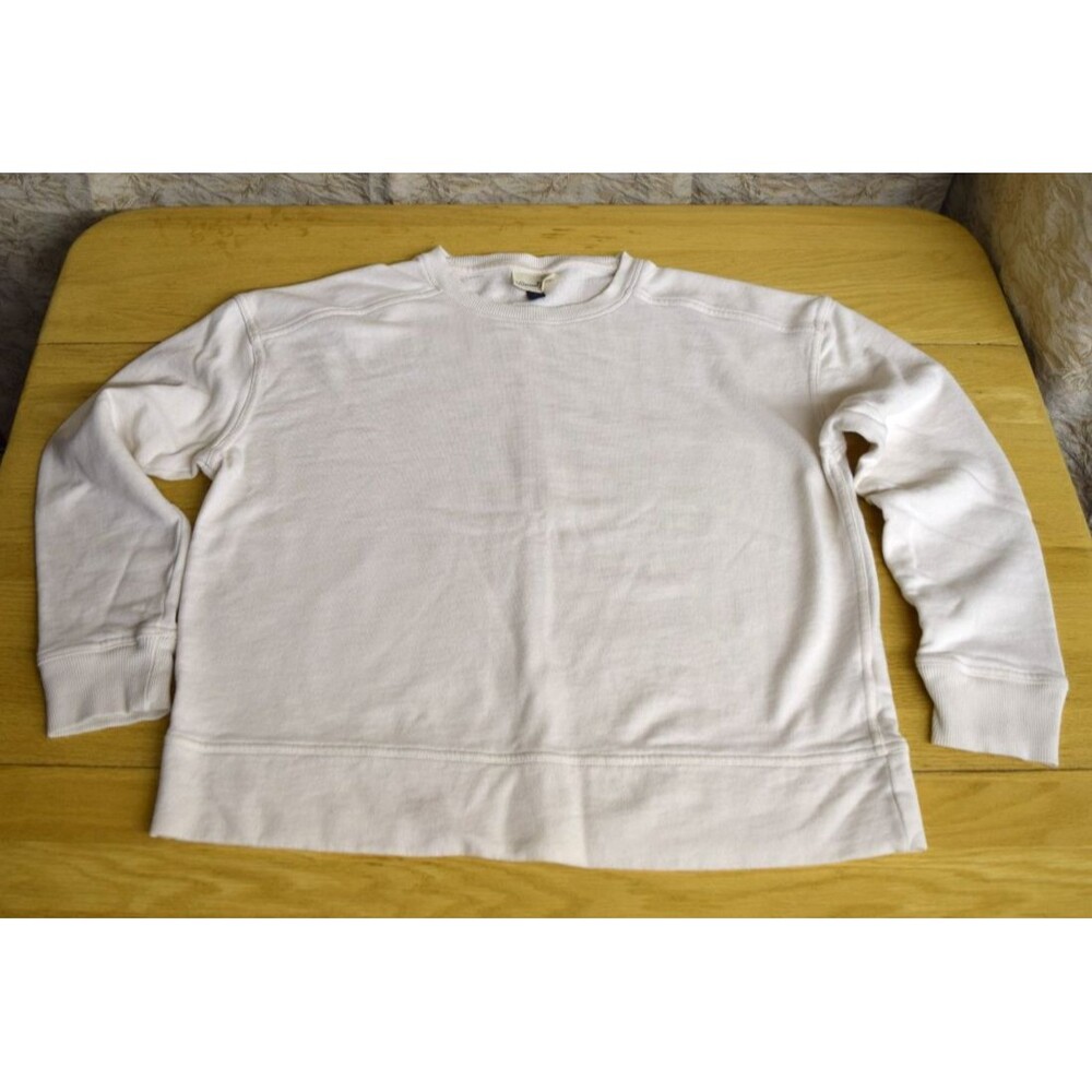 Universal Threads 100% Cotton Cropped Sweatshirt Womens Cream Sz M Oversized EUC